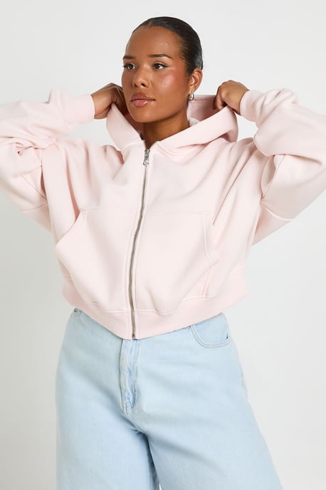 Plus Balloon Sleeve Zip Up Hoodie - Image 4