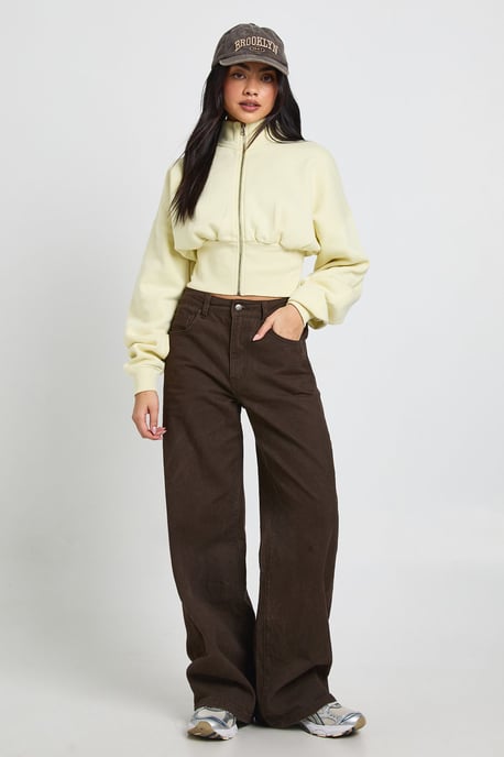 Funnel Neck Cinched Waist Zip Through - Image 3