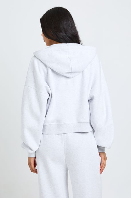 Tall Boxy Balloon Sleeve Oversized Zip Through Hoodie - Image 2
