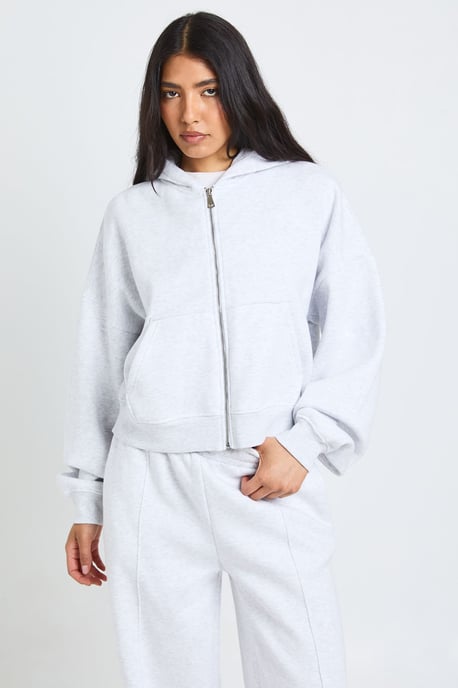 Tall Boxy Balloon Sleeve Oversized Zip Through Hoodie - Image 4