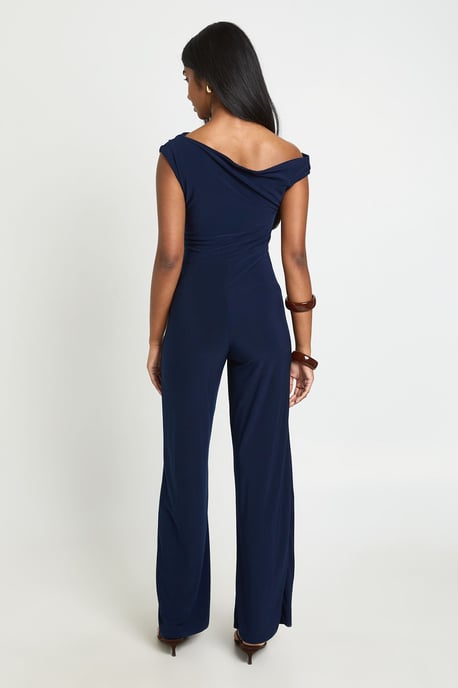 Ruched Asymmetric Wide Leg Jumpsuit - Image 2