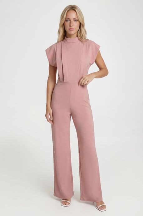 Tailored Pleat Detail Wide Leg Jumpsuit - Image 1