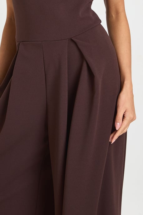 Crepe Bandeau Extreme Wide Leg Jumpsuit - Image 4