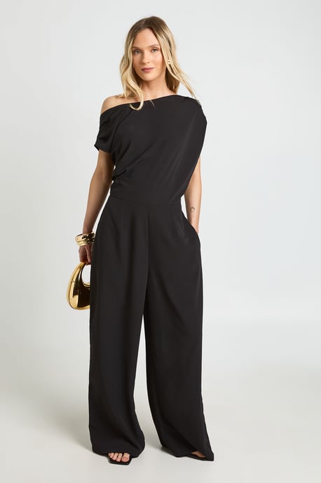 Petite Asymmetric Wide Leg Jumpsuit - Image 1