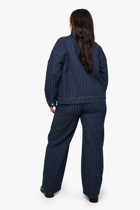Plus Striped Wide Leg Jean - Image 2
