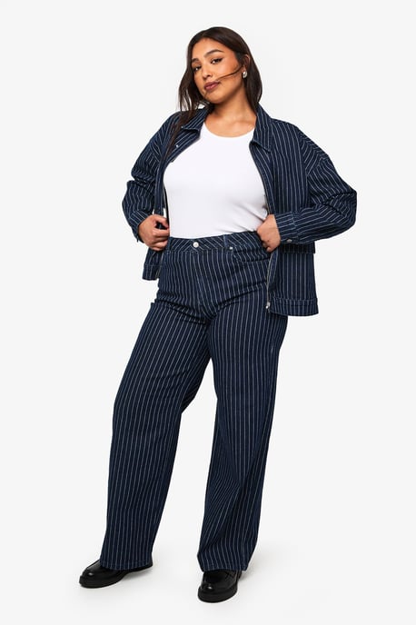 Plus Striped Wide Leg Jean - Image 3