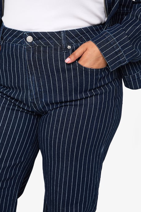 Plus Striped Wide Leg Jean - Image 4