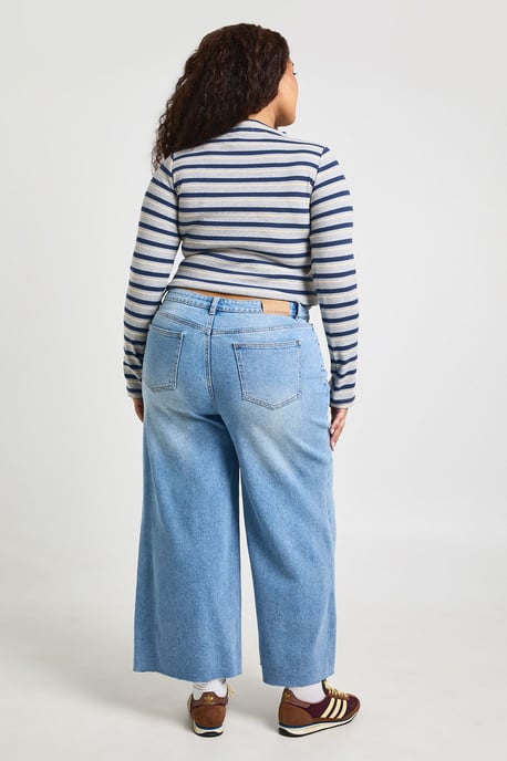 The Plus High Waist Cropped Wide Leg Jean - Image 2