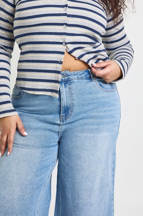 The Plus High Waist Cropped Wide Leg Jean - Image 3