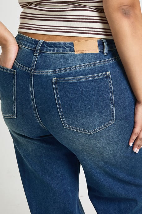 Plus Turn Up High Waist Wide Leg Jean - Image 4