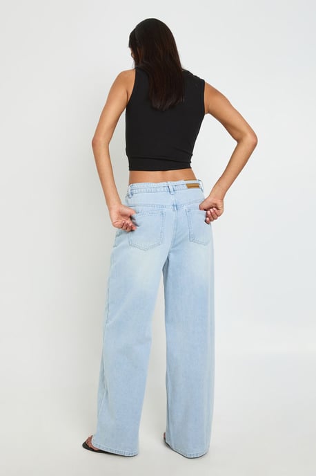 Tie Waist Wide Leg Jean - Image 2