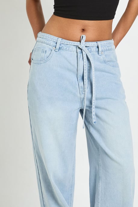 Tie Waist Wide Leg Jean - Image 4