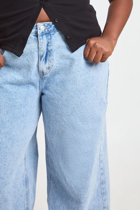 Plus Deep Hem Cuff Wide Leg Jean - Image 4