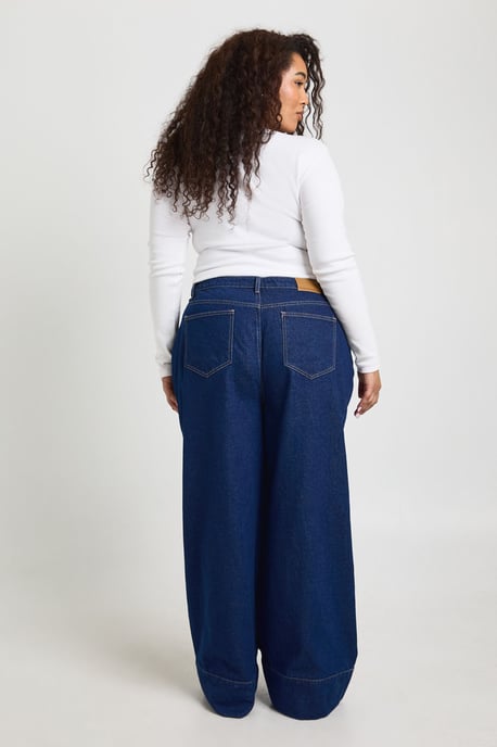 Plus Deep Hem Cuff Wide Leg Jean - Image 2