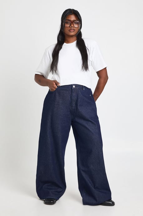 Plus High Waist Wide Leg Jean - Image 1