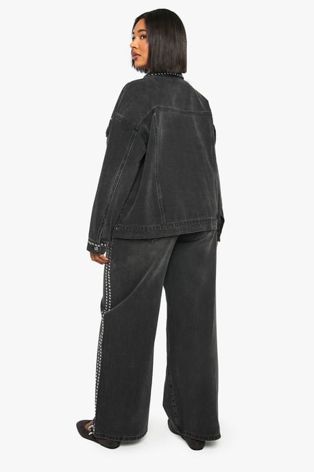 Plus Studded Wide Leg Jean - Image 2
