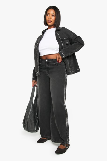 Plus Studded Wide Leg Jean - Image 3