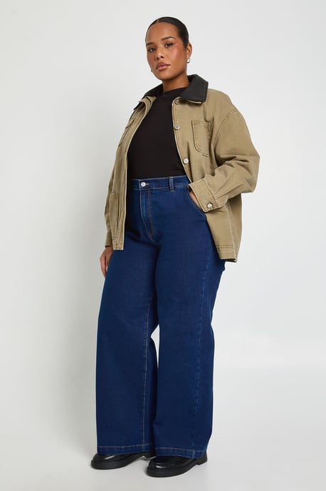 Plus Elasticated Back Wide Leg Jean - Image 3