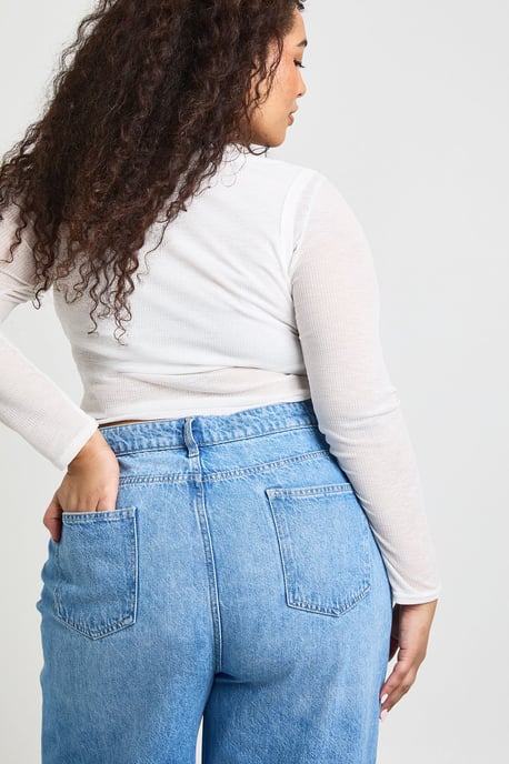 Plus Basics High Waist Wide Leg Jean - Image 4