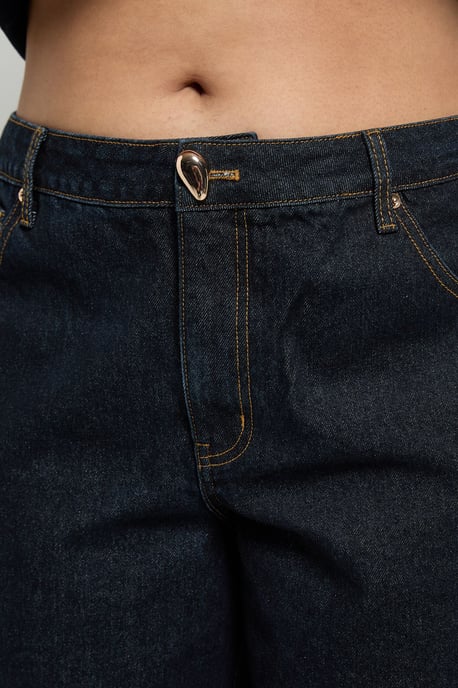 Plus Contrast Stitch Denim Wide Leg Jean - Image 4