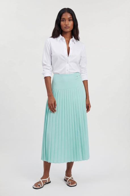 Satin Tux Tailored Pleated Skirt - Image 1