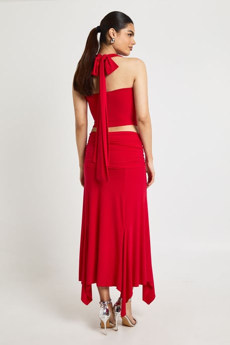 Slinky Hanky Hem Midi Skirt - Image 2