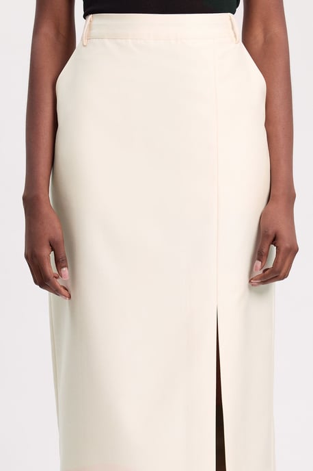 Tailored Satin Pencil Midi Skirt - Image 4