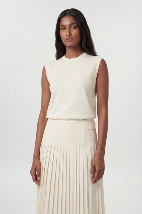 Satin Tux Tailored Pleated Skirt - Image 2