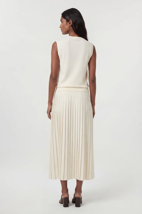 Satin Tux Tailored Pleated Skirt - Image 3