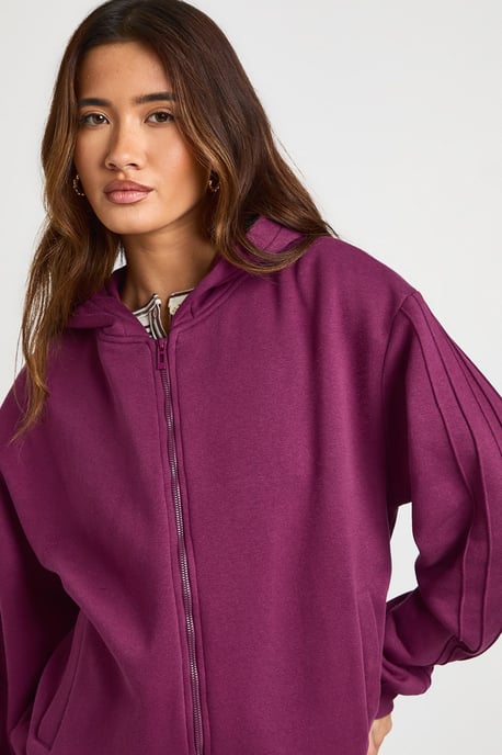Side Pleat Detail Wide Leg Hoodie Tracksuit - Image 3