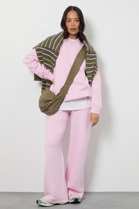 Neck Detail Sweatshirt Wide Leg Tracksuit - Image 1