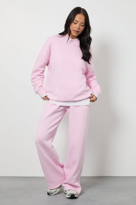Neck Detail Sweatshirt Wide Leg Tracksuit - Image 3