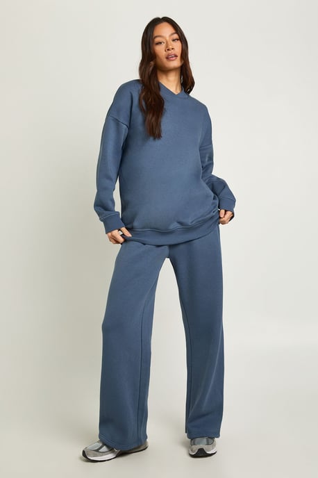 Tall Neck Detail Sweatshirt Wide Leg Tracksuit Tracksuit - Image 3