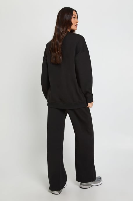 Tall Neck Detail Sweatshirt Wide Leg Tracksuit Tracksuit - Image 2