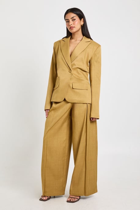 Pleat Front Wide Leg Trousers - Image 1