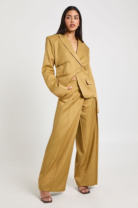 Pleat Front Wide Leg Trousers - Image 3
