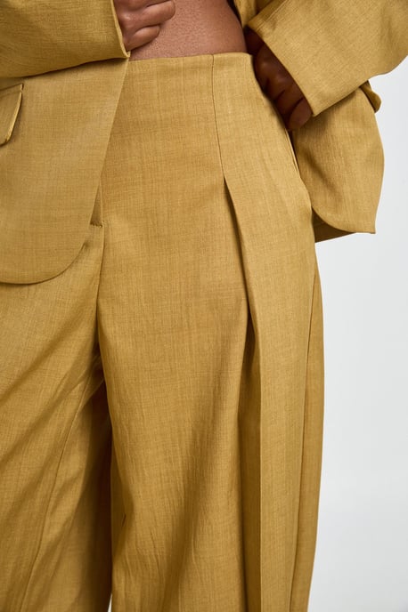 High Waist Pleat Front Wide Leg Trousers - Image 2