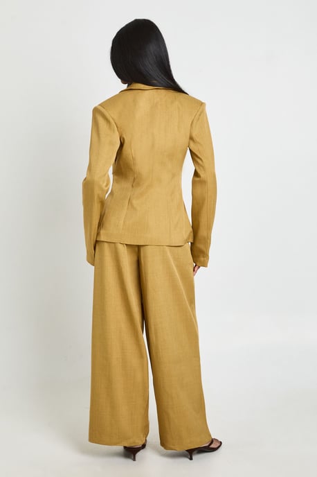 High Waist Pleat Front Wide Leg Trousers - Image 3