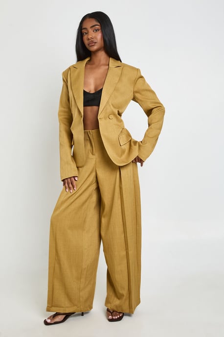High Waist Pleat Front Wide Leg Trousers - Image 4