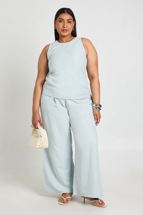 Plus Drawstring Waist Wide Leg Trouser - Image 3