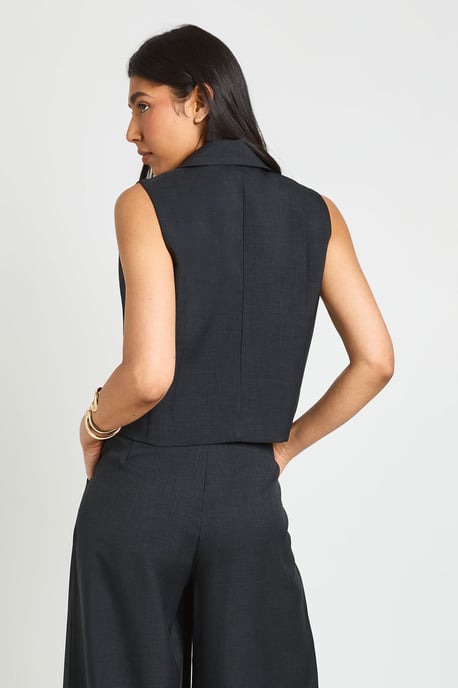 Tall Linen Look Pleat Front Wide Leg Tailored Trousers - Image 2