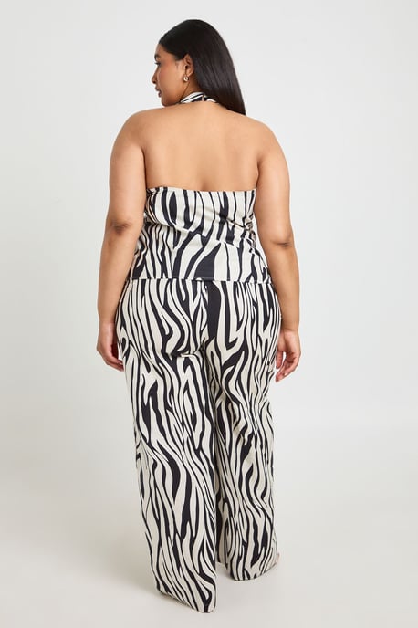 Plus Zebra Elasticated Wide leg Trouser - Image 2