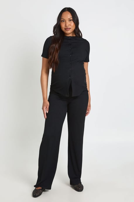 Maternity Soft Knit Button Cardigan & Wide Leg Trouser - Image 3