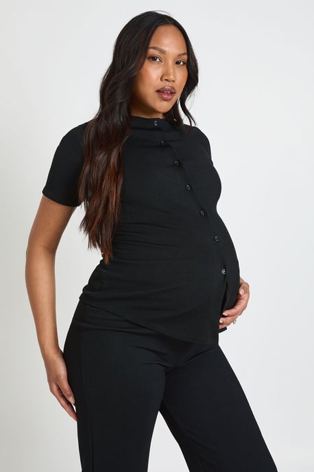 Maternity Soft Knit Button Cardigan & Wide Leg Trouser - Image 4