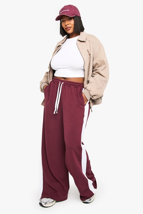 Plus Supersoft Contrast Stripe Wide Leg Trouser - Image 3