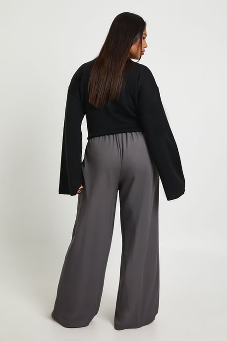 Plus Woven Elasticated Waist Drawstring Wide Leg Trouser - Image 2