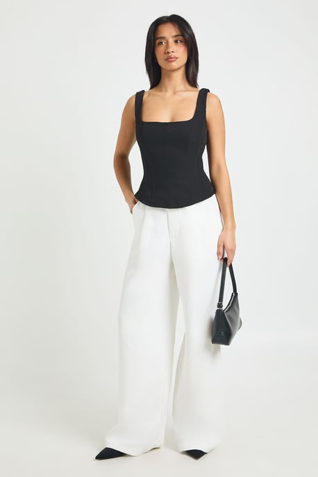Petite Tailored Wide Leg Trouser - Image 3