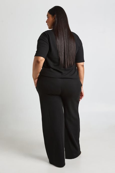 Plus Waffle T-shirt and Wide Leg Trouser Co-ord - Image 2