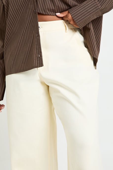 Plus Turn Over Hem Twill Wide Leg Trouser - Image 4