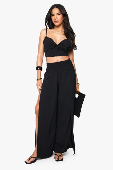 Knot Front Top and Wide Leg Trouser - Image 1